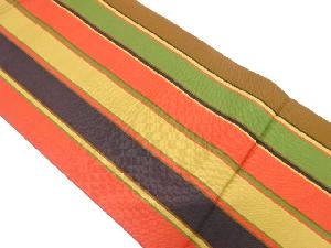 本場筑前博多　縞模様織り出し　名古屋帯